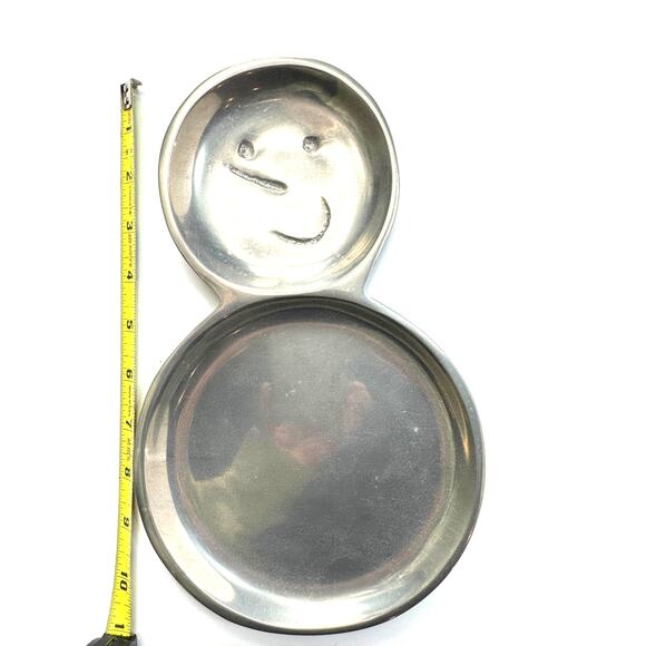 Home Accents Divided 2 Section Snowman Cookie Snack Sweets Tray Heavy Metal - Picture 5 of 6